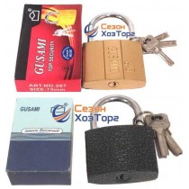 Замок навісний Gusami золотий, сірий 38мм